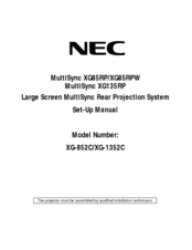 NEC XG85RPW-BL Setup Manual