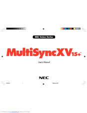 Nec MultiSync XV15 User Manual