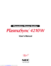 NEC PlasmaSync 4210W User Manual