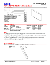 NEC PlasmaSync PX-42XM2A Installation Manual