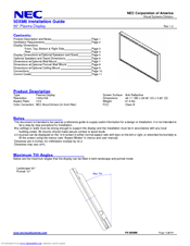 NEC PX-50XM6 Installation Manual