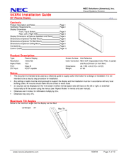 NEC PlasmaSync 50XR4A Installation Manual