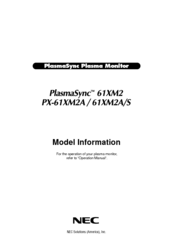 NEC PlasmaSync 61XM2/S Operation Manual