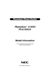 NEC PlasmaSync 61XM3A Model Information