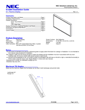 NEC 61XM4 INSTALLTION GUIDE V13 Installation Manual