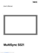 NEC MultiSync S521 User Manual