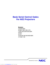 NEC VT465 Control Commands