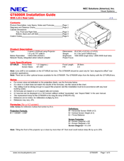 NEC GT6000R - SXGA+ LCD Projector Installation Manual