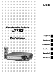 NEC LT75Z - MultiSync SVGA DLP Projector User Manual