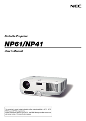NEC NP41 - TECHNISCHE DATEN User Manual
