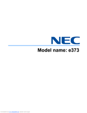 NEC e373 User Manual