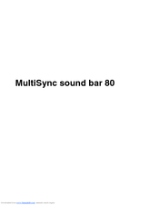 NEC MultiSync sound bar 80 User Manual