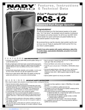 Nady Audio P-Cab PCS-12 Features, Instructions & Technical Data
