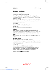 Navman A300 Sport.Tool Settings Manual