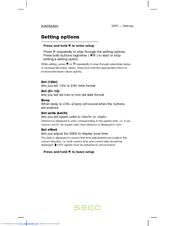 Navman S300 Settings Manual
