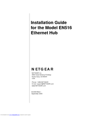 Netgear EN516 - Hub - EN Installation Manual