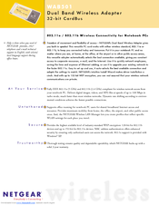 Netgear WAB501 - 802.11a/b Dual Band PC Card Specifications