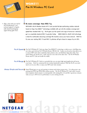 Netgear WGM511 Specifications