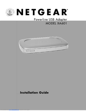 Netgear XA601 - Powerline USB Adapter Installation Manual
