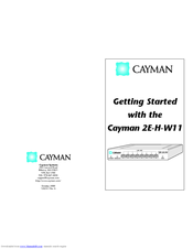 Cayman Systems 2E-H-W Getting Started Manual