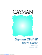 Cayman Systems 2E-H-W User Manual
