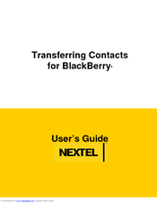 Nextel BlackBerry 7520 User Manual