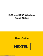 Motorola Nextel i920 User Manual
