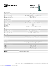 Nobles Viper Specifications