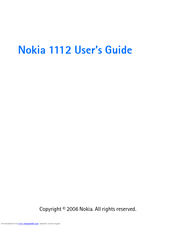 Nokia 1112 - Cell Phone - GSM User Manual