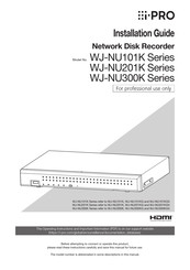 i-PRO WJ-NU101K Series Installation Manual