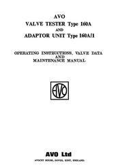 AVO 160A Operating Instructions And Maintenance Manual