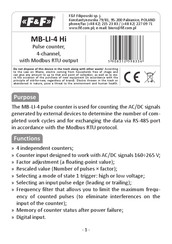 F&F MB-LI-4 Hi Manual
