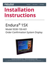 Delphi Endura 15X Installation Instructions Manual