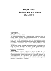 IEI Technology ROCKY-558EV Manual
