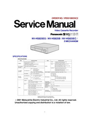 Panasonic NV-HS825EG Service Manual