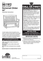 Garden Wood Furniture Somerset 961W2 Assembly Instructions Manual