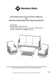 Members Mark Napa AGT14723-4SC Assembly Instructions Manual