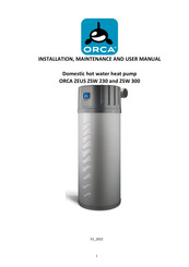 Orca ZEUS ZSW 230 Installation, Maintenance And User Manual