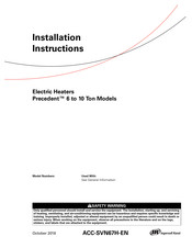 Ingersoll-Rand Precedent BAYKTRT327 Installation Instructions Manual