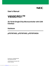 NEC V850E/RS1 User Manual
