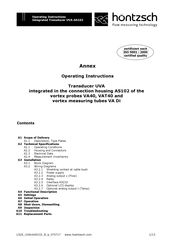 Hontzsch UVA-AS102 Operating Instructions Manual