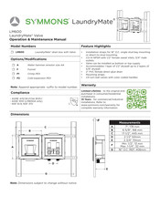 Symmons LaundryMate LM600 Operation & Maintenance Manual