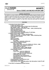 AKM AsahiKASEI AK4675 Manual