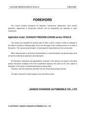 Changhe FREEDOM CH6390 Series 2005 Service Manual