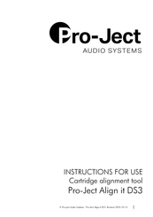 Pro-Ject Audio Systems Align it DS3 Instructions For Use Manual