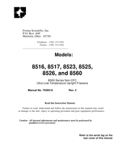 Forma Scientific 8523 Instruction Manual