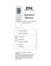 Cooper & Hunter SPRC-101 Operation Manual