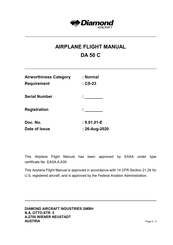 Diamond Aircraft DA 50 C Airplane Flight Manual