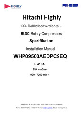 Hitachi WHP09500AEDPC9EQ Instruction Manual