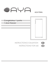 AYA ACA175WA Instructions For Use Manual